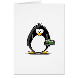 Cartão Pinguim do sushi