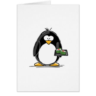 Cartão Pinguim do sushi