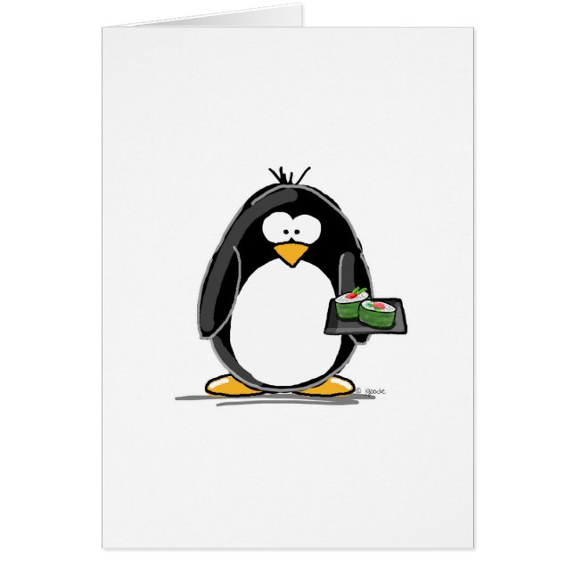 Cartão Pinguim do sushi (Frente)
