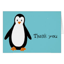 Cartão Pinguim e picolé, obrigado você