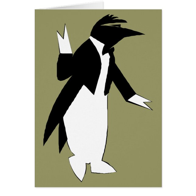 Cartão Pinguim em um smoking - esfrie como o hipster do (Frente)