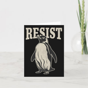 Cartão Pinguim Engraçado Resiste Pinguins em Protesto Con