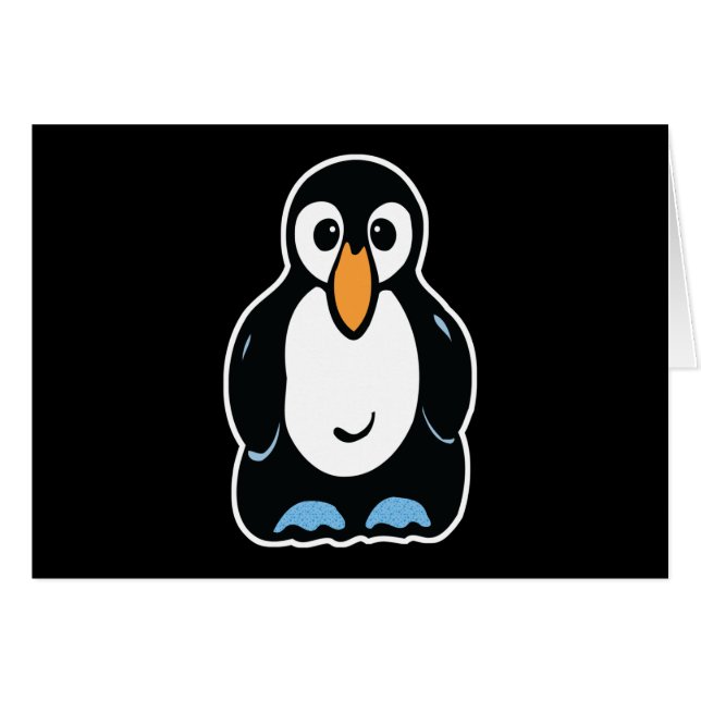 Cartão pinguim giro (Frente Horizontal)