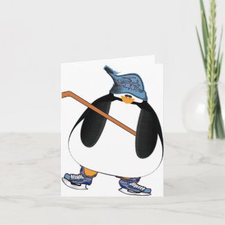 Cartão Pinguim Hockey