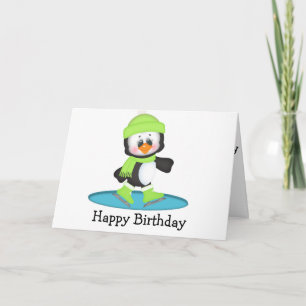 Cartão Pinguim Ice Skating