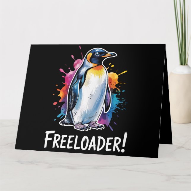 Cartão Pinguim Parasita Resiste Política (Frente)