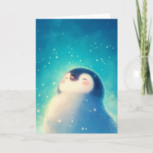 Cartão Pinguim Pequeno se Acalmando