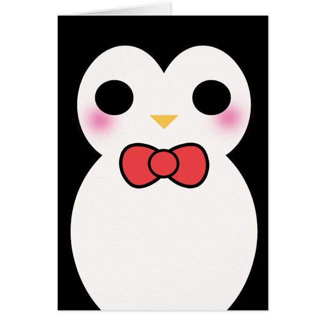 Cartão Pinguim preto do smoking (Frente)