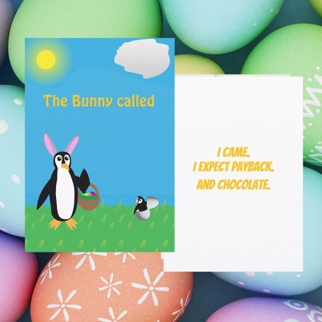 Cartão Pinguim Sassy Humor de Páscoa (Criador carregado)
