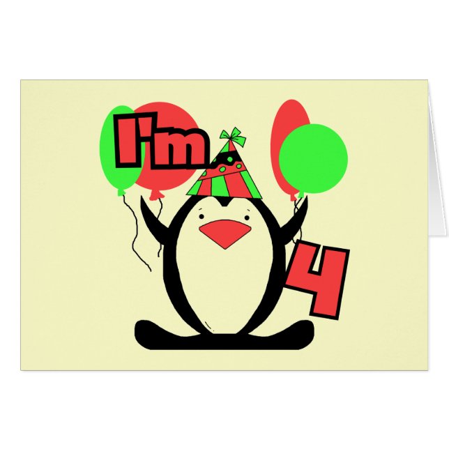 Cartão Pinguim sou 4 t shirts e presentes (Frente Horizontal)