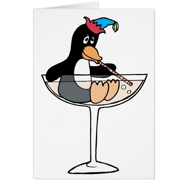 Cartão Pinguim Tipsy (Frente)