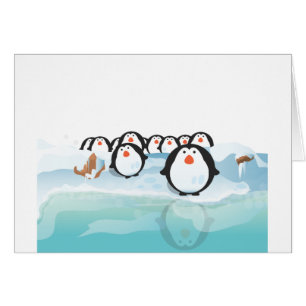 Cartão Pinguins bonitos
