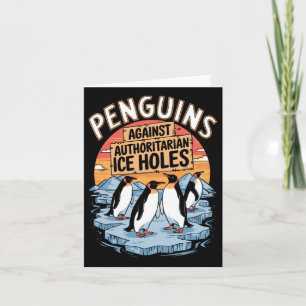 Cartão Pinguins Contra Furos De Gelo Autoritários Resiste