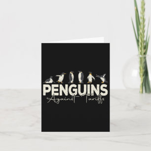 Cartão Pinguins contra Tarifas Animais Engraçados Retro R