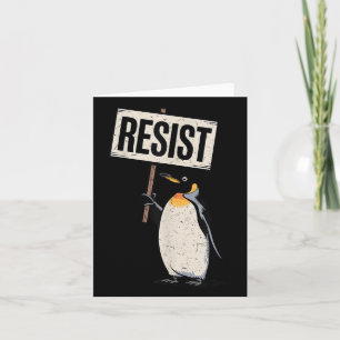 Cartão Pinguins Contra Tarifas Pinguins Protestam Contra