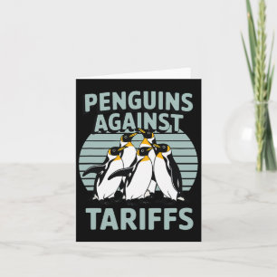 Cartão Pinguins Engraçados Contra Tarifas Dia da Libertaç