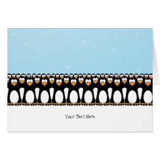 Cartão Pinguins engraçados dos desenhos animados