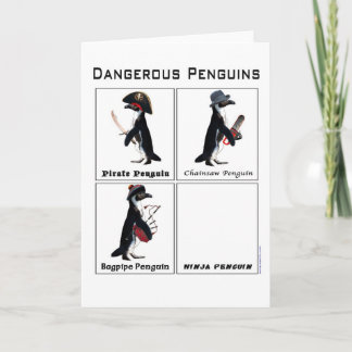 Cartão pinguins perigosos