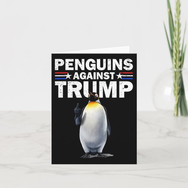 Cartão Pinguins Pinguins Contra Pinguins Engraçados (Frente)