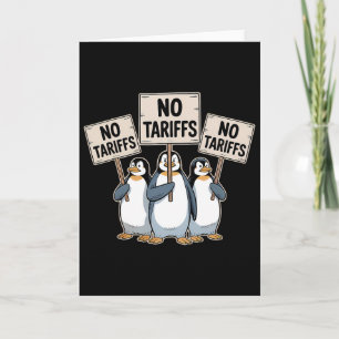 Cartão Pinguins Protestam Contra Tarifas de Trump Pinguim