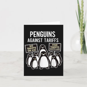 Cartão Pinguins Protestam Contra Tarifas Pinguins Engraça