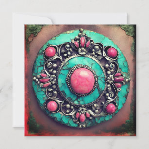 Cartão Pink and teal Tourmaline - Pedra de Nascimento de 