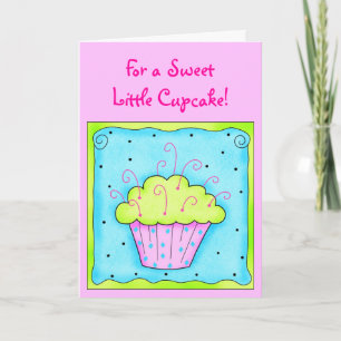 Cartão Pink and Turquiose Cupcake Card