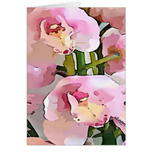Cartão Pink and White Orchid
