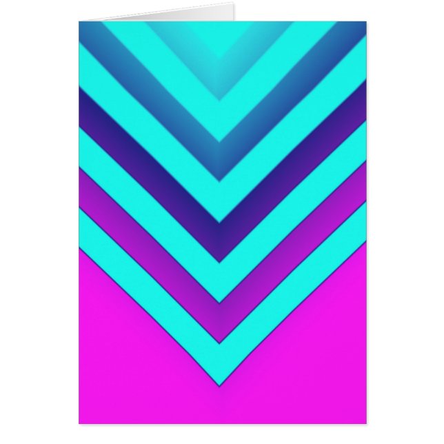 Cartão Pink & Aqua Chevron (Frente)