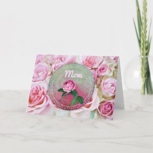 Cartão Pink Bed of Roses Mother's Day