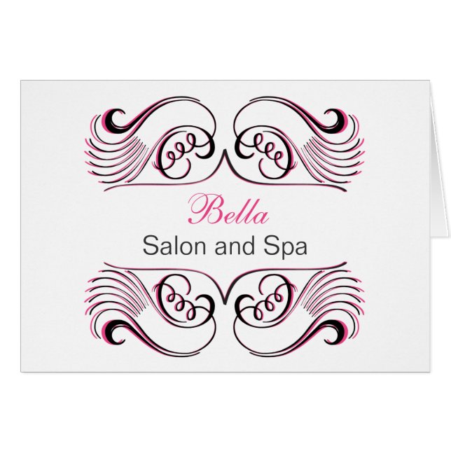 Cartão pink black & white Chic Business Thank You Cards (Frente Horizontal)