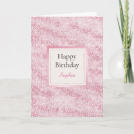 Cartão Pink Blush Glitter Birthday