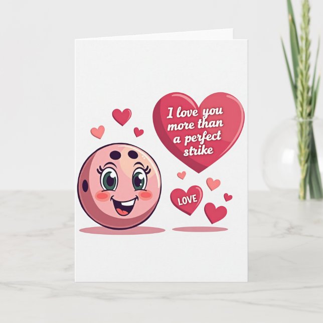 Cartão Pink Bowling Ball Love Card (Frente)