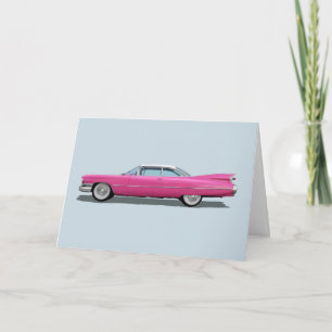 CARTÃO PINK CADDY CLASSIC CAR BIRTHDAY CARD