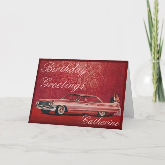Cartão Pink Cadillac Birthday Card (Frente)