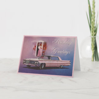 Cartão Pink Cadillac Elegant Birthday Card