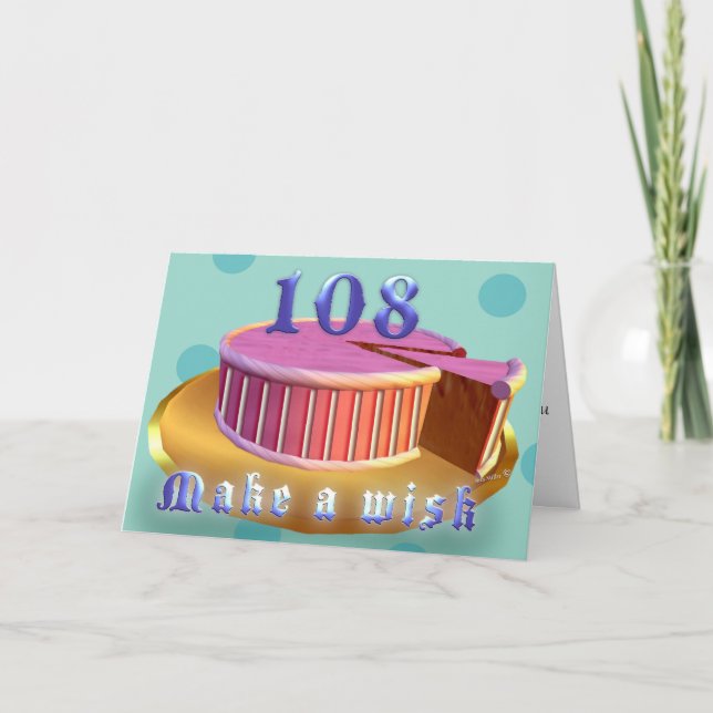 Cartão Pink Cake Birthday Card 108 Happy Birthday (Frente)