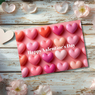 Cartão Pink Candy Hearts Valentine`s Day Card 