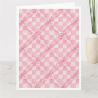 PINK CHECK QUILT Big Birthday Card / Branco