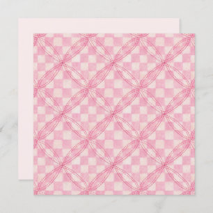 Cartão PINK CHECK QUILT - Placa plana II Quadrada de 5,25