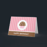Cartão Pink Cupcake Birthday Card<br><div class="desc">Customize this card and use it as a greeting card for the birthday boy/girl or as a thank you card for your guests. Graphics © Cocoa Studio</div>
