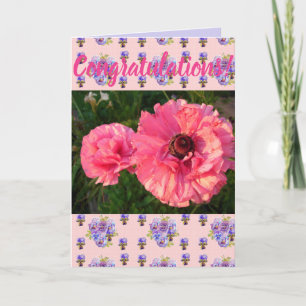 Cartão Pink Daisy Flower Floral Conrgatulations art Card