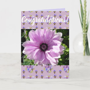 Cartão Pink Daisy Flower Floral Conrgatulations art Card