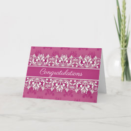 Cartão Pink Damask swirl Congratulations Card