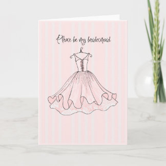 Cartão pink dress bridesmaid