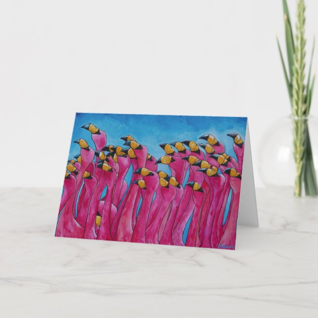 Cartão Pink Flamingo Greeting Card (Frente)