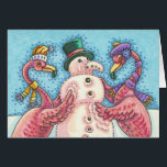 CARTÃO PINK FLAMINGO SNOWMAN, CHRISTMAS GREEECARD B<br><div class="desc">FLAMINGOS FAZEM NEVES DE PINCO. UM SORRISO PARA OS FERIADOS. VAZIO DE PLACA DE GREETING/NOTA DE NATAL *Personalizar ... .Procure Itens Correspondentes Susan Brack Design</div>