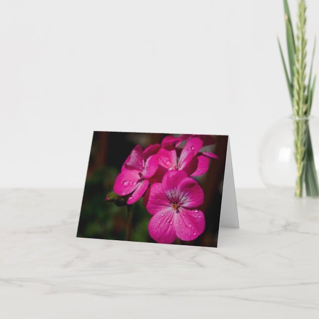 Cartão Pink Geranium Note Card (Frente)