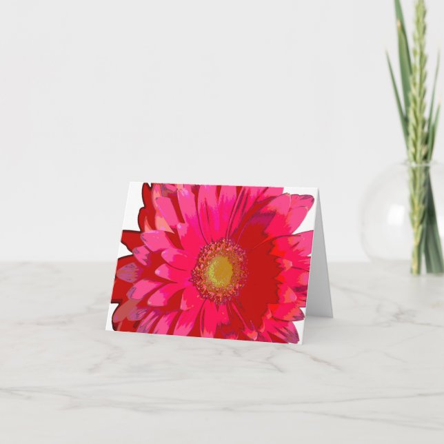 Cartão Pink Gerbera Daisy Note Card (Frente)