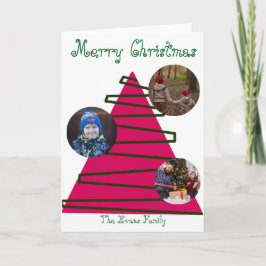 Cartão Pink & green Christmas tree